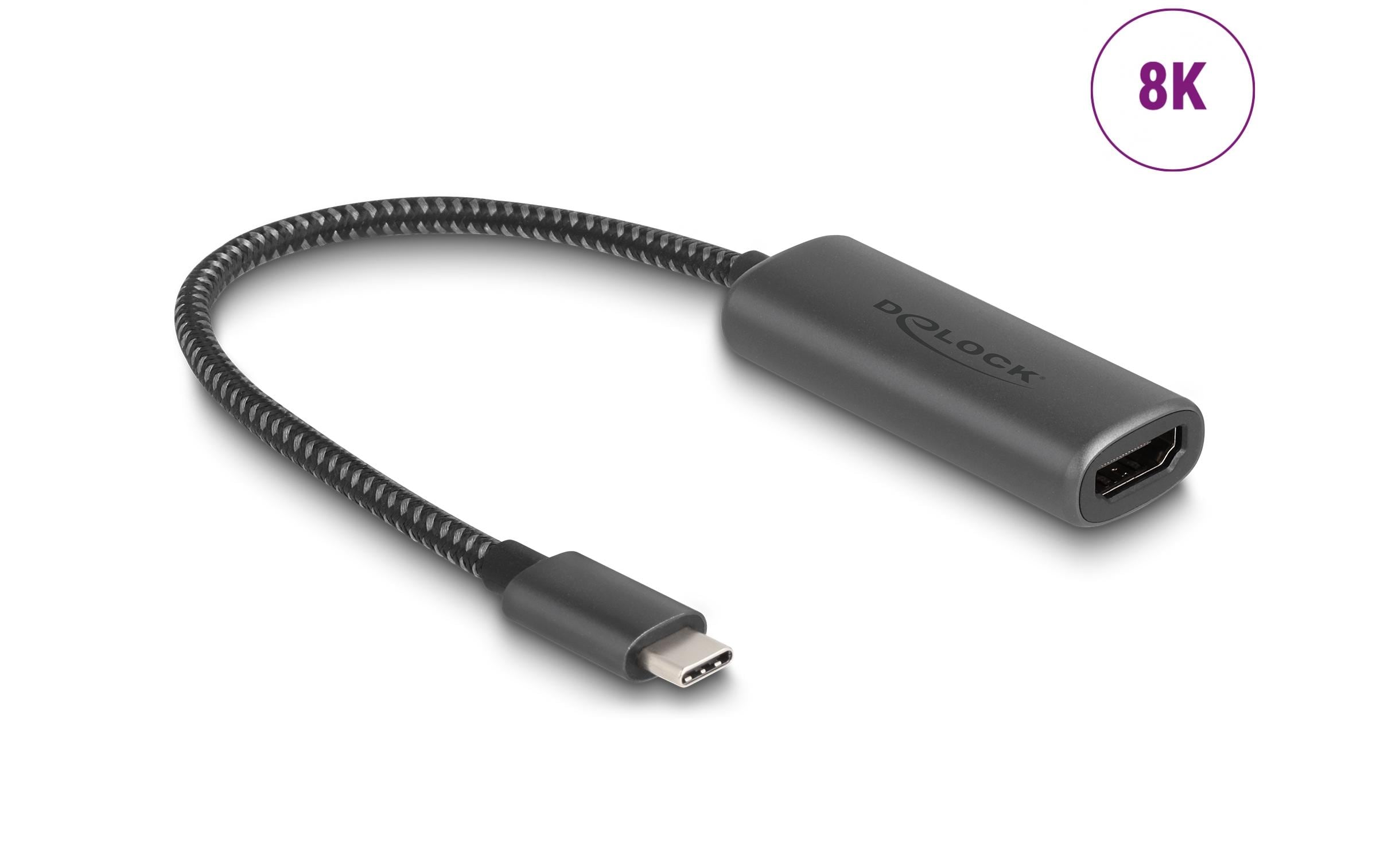 1591154_1 - Mediatech Delock USB Type-C Adapter zu HDMI 8K mit HDR Funktion, Aluminium