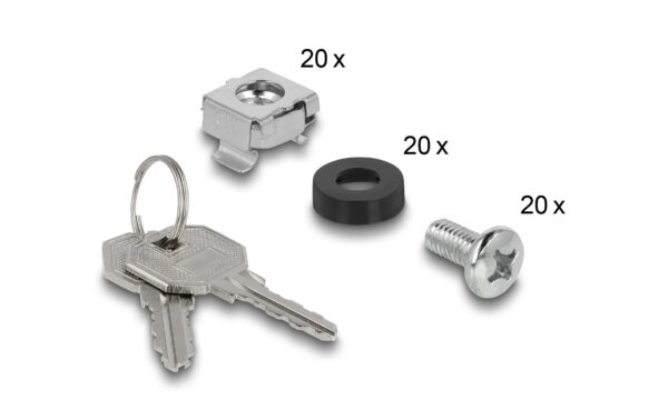 Delock 10 Netzwerkschrank mit Glastür 4 HE grau