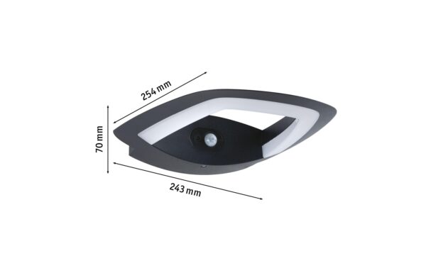Paulmann Outdoor Wandleuchte Akena anth. PIR insect friendly 230V