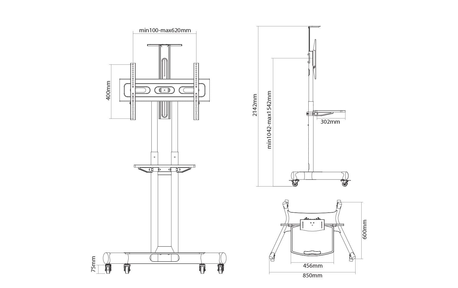 1594773_1 - Mediatech Neomounts NM-M1700BLACK Floor Stand 32-75