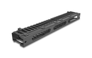 Delock Kabelmanagement Rangierpanel Schwarz mit 3 Oeffnungen, 1HE