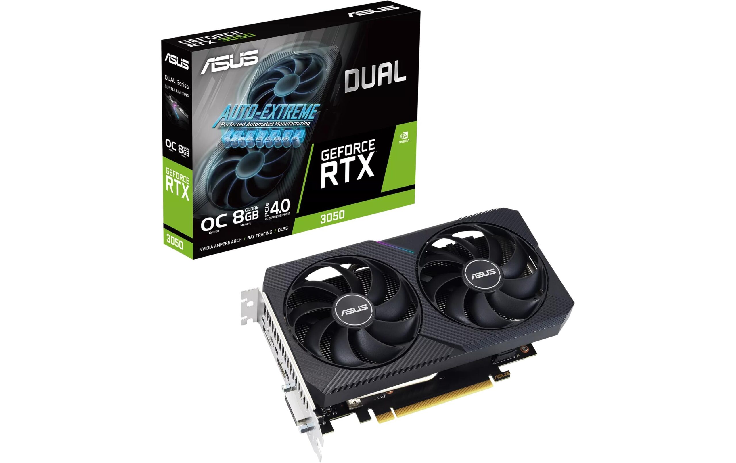1596933 - Mediatech ASUS DUAL RTX3050 O8G V2, 8GB DDR6 GeForce RTX3050, 3x DP, 1x HDMI kaufen Schweiz | Mediatech.ch