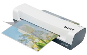 1597678_1 - Mediatech Leitz iLAM Home Laminator A4 weiss inkl. 5x A4 Folien-Einsteigerset