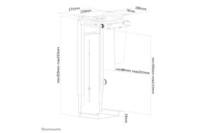 Neomounts NM-CPU100BLACK CPU Holder (H 30-53 cm / W -20 cm)