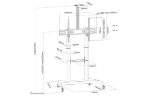 Neomounts PLASMA-M1950E Floor Stand - (height: 134-166 cm)