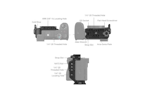 SmallRig Half Cage for Sony Alpha 6700 for Sony Alpha 6700 / 6600 / 6500 / 6400