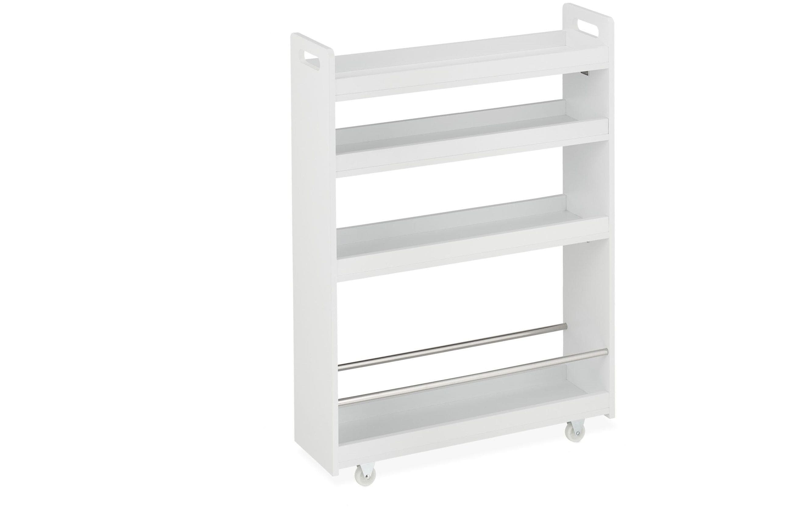1601673 - Mediatech relaxdays Nischenwagen mit 4 Ablagen MDF, 83,5 x 18 x 59,5 cm, Weiss kaufen Schweiz | Mediatech.ch