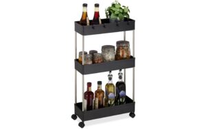 relaxdays, Nischenwagen 15.5 x 70 x 40.5 cm 70 x 15, 5 x 40, 5 cm, schwarz