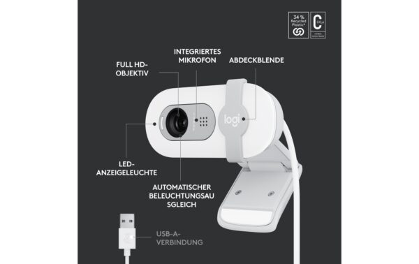 Logitech Webcam Brio 100 off white 