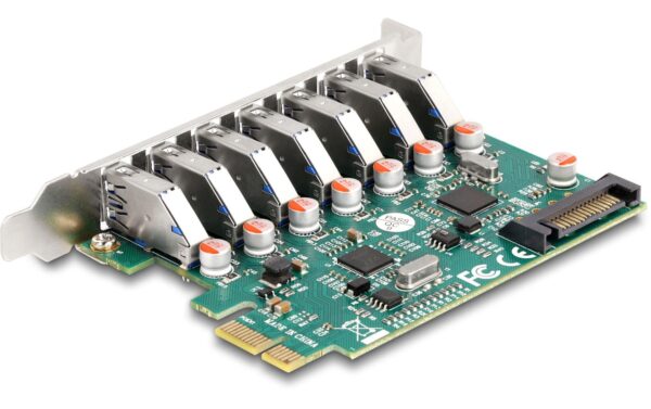 Delock PCI Express x1 Karte zu 7 x extern USB 5 Gbps Typ-A Buchse