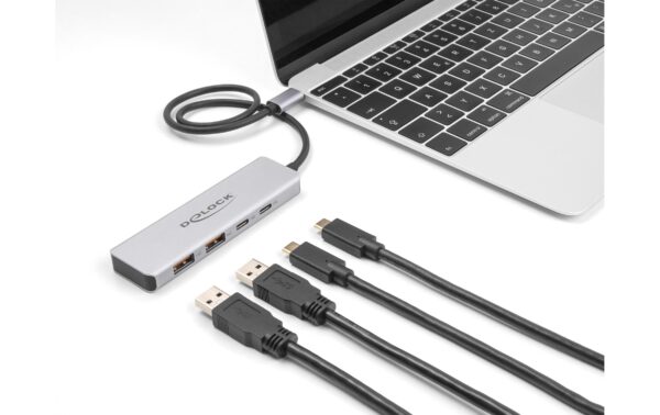 1605008_2 - Mediatech Delock USB 10 Gbps USB Type-C Hub, 2x USB Typ A, 2x Type-C mit 35cm Anschlusskabel