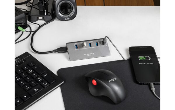 1605012_3 - Mediatech Delock USB 10 Gbps Hub, 4 USB Typ A Ports + 1 Schnellladeport inkl. Netzteil