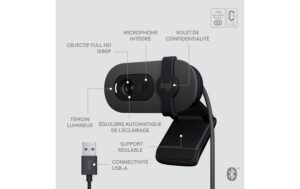Logitech Brio 105 Webcam 960-001592 Full HD 1080p, 2 MP, USB-A