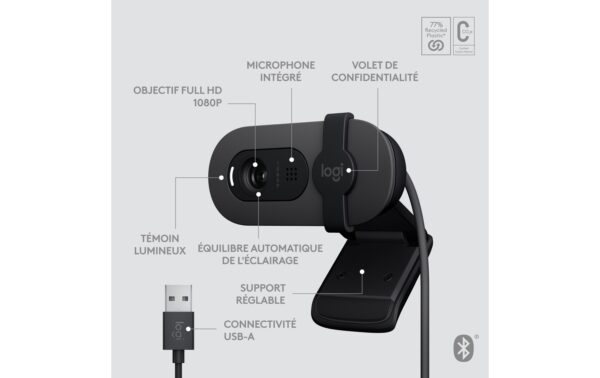 Logitech Brio 105 Webcam 960-001592 Full HD 1080p, 2 MP, USB-A