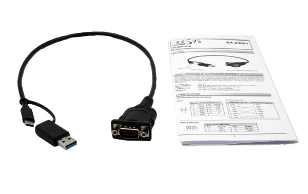 EXSYS EX-23001, mit C+A Stecker RS-232 (FTDI Chipsatz)