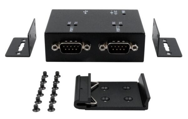 EXSYS EX-13072HM, USB2.0 zu 2x RS-232 Ports Metallgehäuse (FTDI Chipsatz)