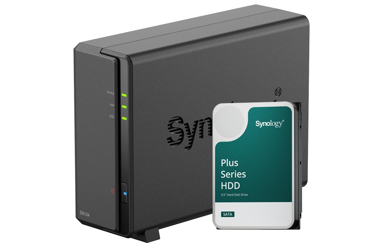 1609256 - Mediatech Synology DS124, 1-bay NAS inkl. 1x 4TB HDD Synology Plus HAT33x