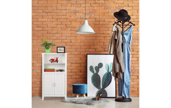 relaxdays Aufbewahrungsschrank Lamell MDF, 92 x 50 x 25.5 cm (HxBxT)