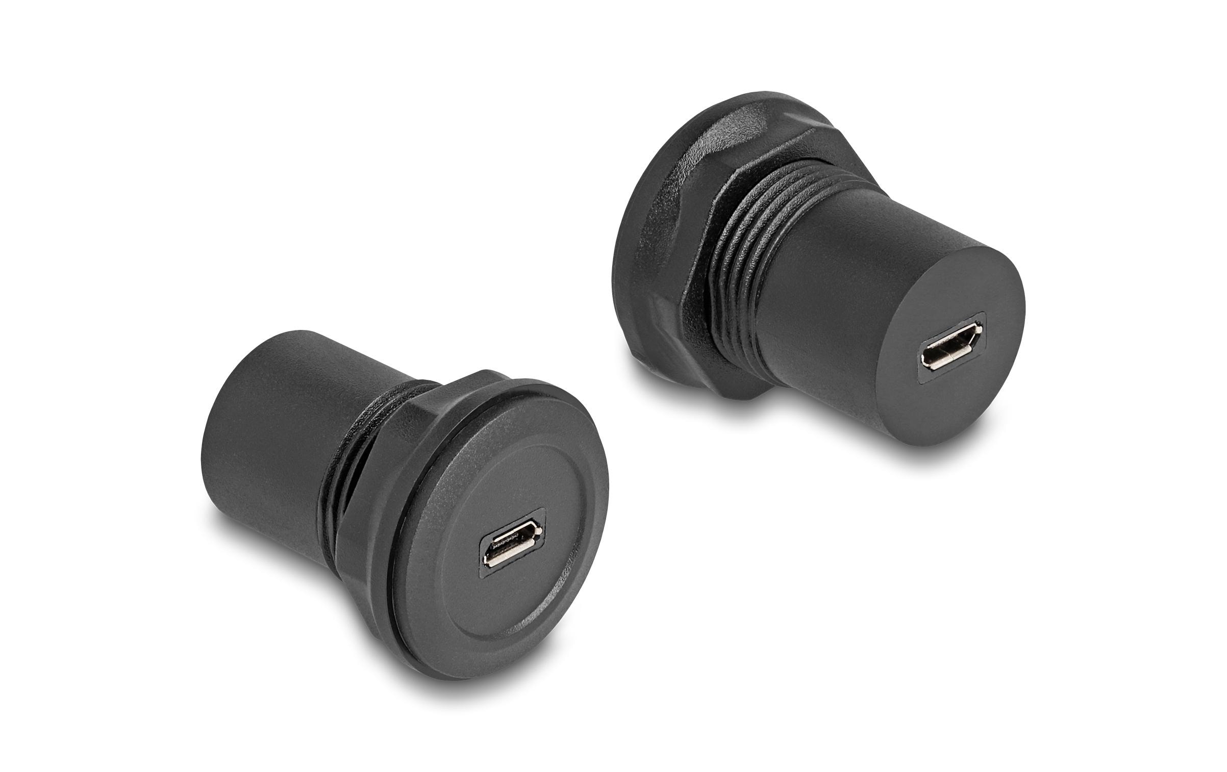 1610533 - Mediatech Delock USB2.0 Micro-B zu Micro-B Einbaubuchse, schwarz kaufen Schweiz | Mediatech.ch