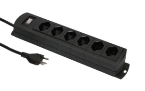 Max Hauri Steckdosenleiste Prime Line 6x T13, schwarz, Schalter Magnet
