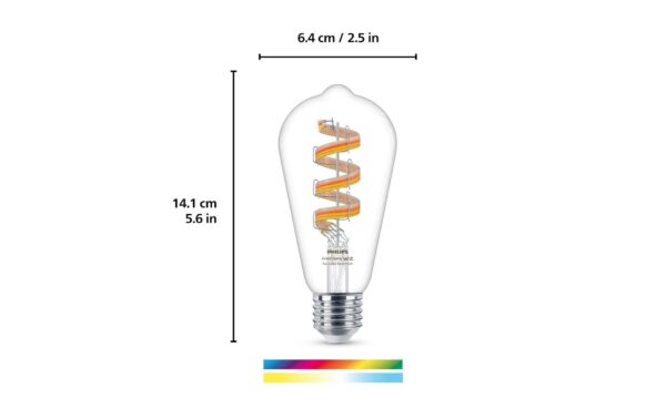 1614754_3 - Mediatech WiZ ST64 E27 Tunable White & Color 60W 2200-6500K Einzelpack