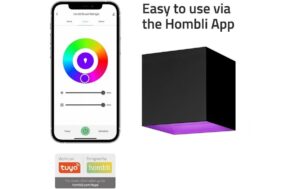 Hombli Outdoor Smart Wall Light - black 2x3W, 600lm, 10x10x10cm, RGB+CCT
