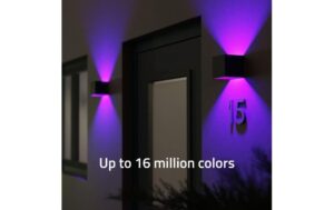 Hombli Outdoor Smart Wall Light - black 2x3W, 600lm, 10x10x10cm, RGB+CCT