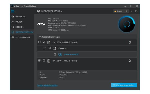 1615811_4 - Mediatech Ashampoo Driver Updater ESD, Vollversion, 3 PC