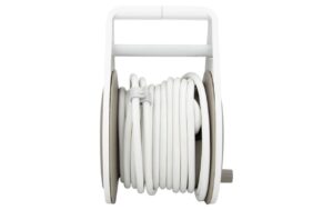 1616989_3 - Mediatech Steffen Kunststoff Kabelrolle mit Griff 4xT13, weiss/grau, 7m Kabel