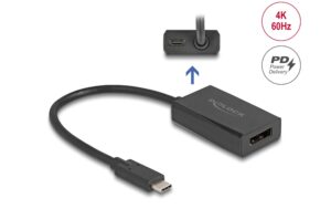 1625537_1 - Mediatech Delock Adapter DP Buchse zu USB-C Stecker DP Alt Mode, 4K mit PD 85W