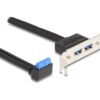 1626044 - Mediatech Delock Slotblech 1 x USB 5 Gbps 90 Grad 2 x USB 5 Gbps Typ-A Buchse 50 cm