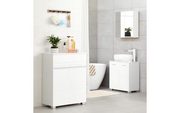 1626096_2 - Mediatech Vasagle Schrank mit Schublade in Weiss MDF, 60x30x80 cm (LxBxH)