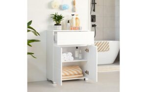 1626096_3 - Mediatech Vasagle Schrank mit Schublade in Weiss MDF, 60x30x80 cm (LxBxH)