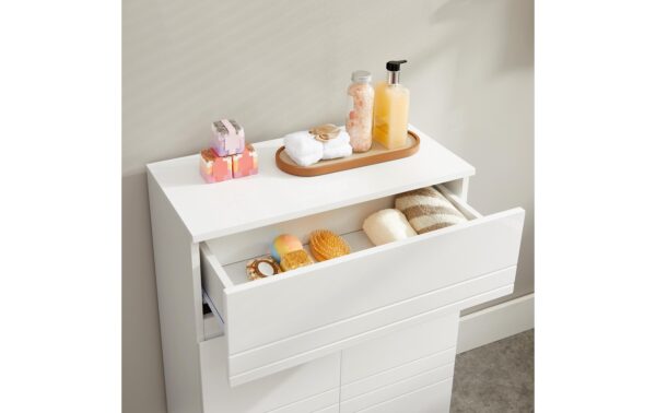 1626096_4 - Mediatech Vasagle Schrank mit Schublade in Weiss MDF, 60x30x80 cm (LxBxH)