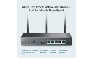 TP-Link ER706W: Omada WiFi-6 VPN Router AX3000, 5xGE, SSL/Wireguard/OpenVPN, USB