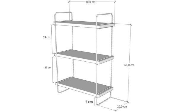 1626852_5 - Mediatech Woody Fashion Wandregal Pulalis Span melaminbeschichtet/Metall, 40x66x20cm