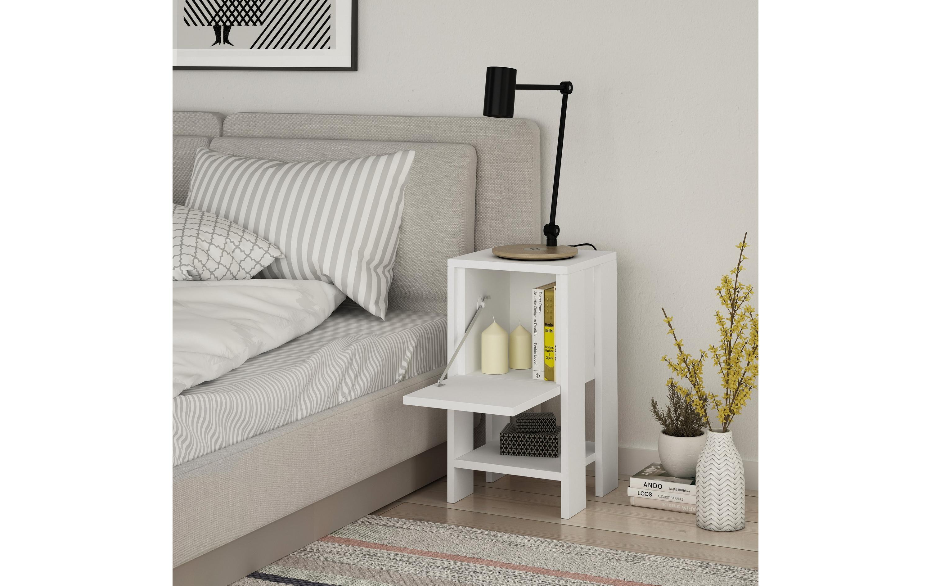 1626864_1 - Mediatech Woody Fashion Beistelltisch Ema Weiss Span melaminbeschichtet, 30x55x30cm