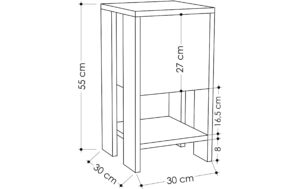 1626864_3 - Mediatech Woody Fashion Beistelltisch Ema Weiss Span melaminbeschichtet, 30x55x30cm