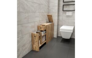 1626876_4 - Mediatech Woody Fashion Aufbewahrungsregal Calencia Braun Span melaminbeschichtet, 19x55x60cm