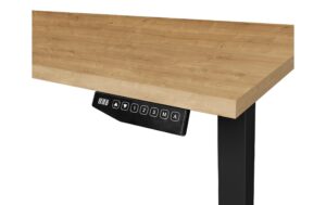 Contini Tisch höhenverstellbar Eiche Tischplatte 1.6x0.8m / Gestell Schwarz