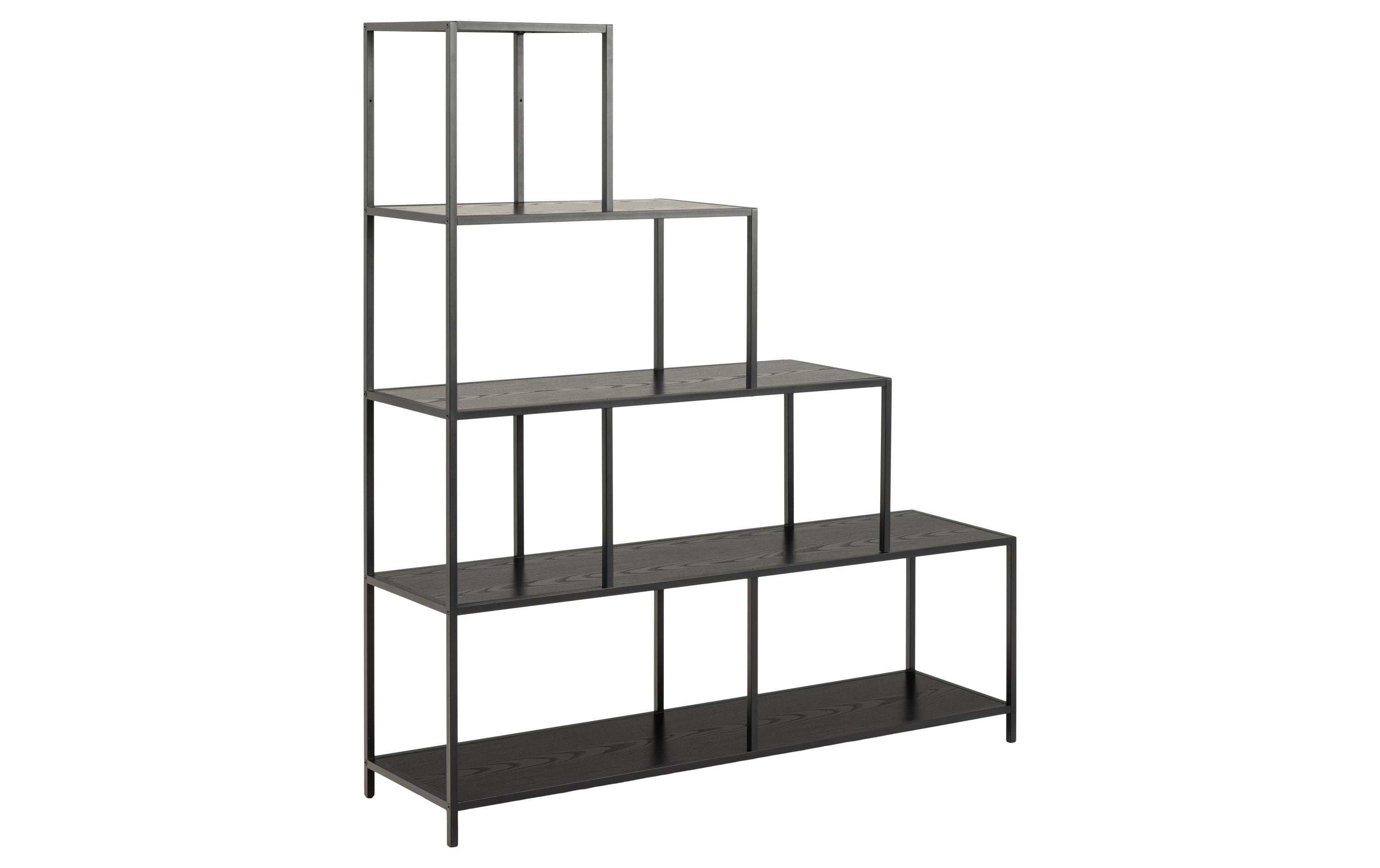 1632467_1 - Mediatech AC Design Bücherregal Seaford MDF/Stahl, 135x35x150 cm, Schwarz