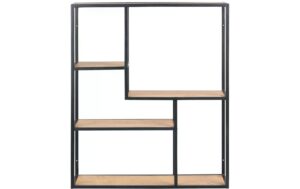AC Design Wandregal Seaford Melamin/Stahl, 75x20x91 cm, Wildeiche