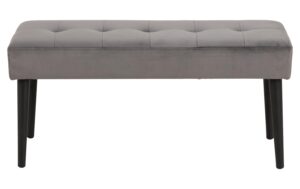 AC Design Sitzbank Glory Grau VIC-Stoff/Stahl, 95x38x45 cm