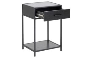 AC Design Beistelltisch Seaford Stahl/MDF, 42x35x63 cm, Schwarz