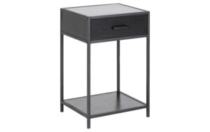 AC Design Beistelltisch Seaford Stahl/MDF, 42x35x63 cm, Schwarz