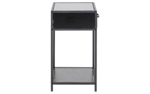 AC Design Beistelltisch Seaford Stahl/MDF, 42x35x63 cm, Schwarz