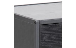 AC Design Beistelltisch Seaford Stahl/MDF, 42x35x63 cm, Schwarz
