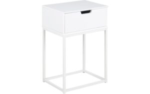 AC Design Beistelltisch Mitra MDF/Stahl, 40x30x61, 5 cm, Weiss