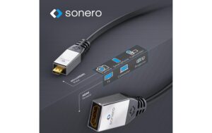 Sonero Micro HDMI auf HDMI Portsaver 0.25m Kabellänge