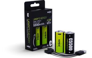 1638341 - Mediatech Verico LoopEnergy Baby C, 1,5V 5550mWh 3700mAh, 2er Pack, USB-C Ladekabel